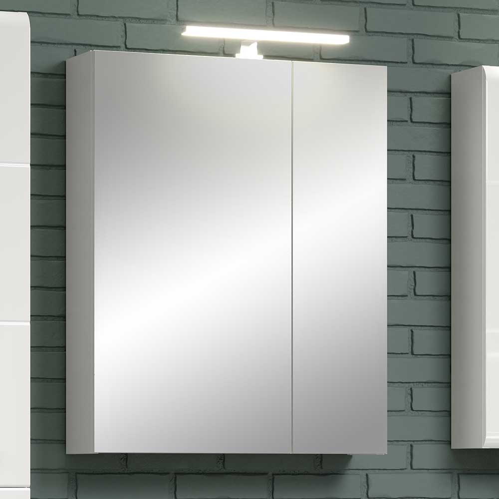 TopDesign 2-türiger Badezimmer Spiegelschrank in Weiß 60x75x16 cm