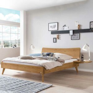 TopDesign Wildeiche natur Bett geölt 140x200 cm optional mit Ablage