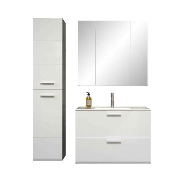 TopDesign Badmöbelkomplettset modern für die Wandmontage 170 cm hoch (dreiteilig)