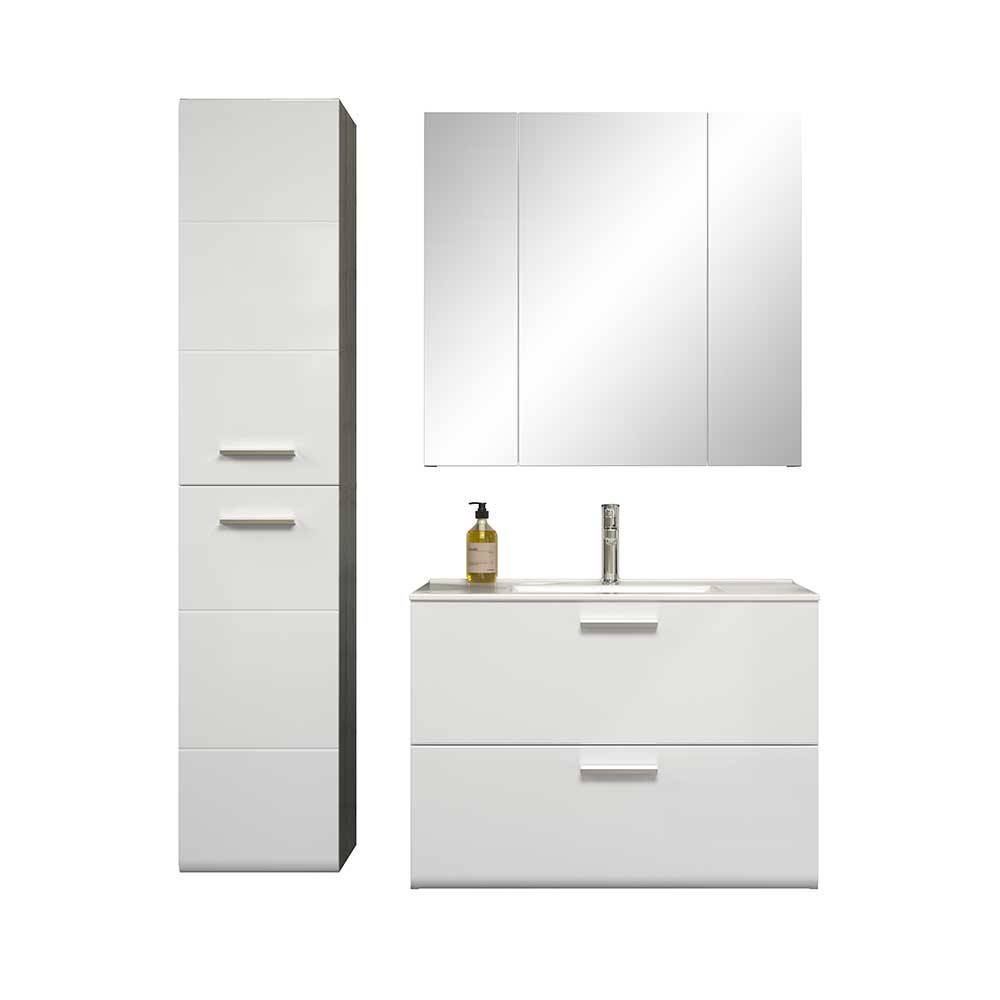 TopDesign Badmöbelkomplettset modern für die Wandmontage 170 cm hoch (dreiteilig)