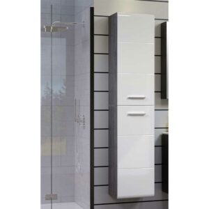 TopDesign Hänge Badseitenschrank in modernem Design 170 cm hoch - 35 cm breit