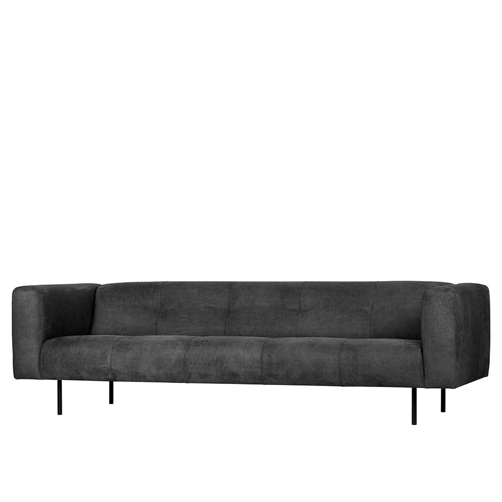 Basilicana Couch in Dunkelgrau Microfaser 250 cm breit