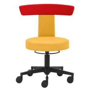 PerfectFurn Arbeitshocker mit gepolsterter Rückenlehne Gelb und Orange
