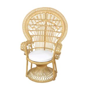 Möbel4Life Pfauenthron in Beige Rattan