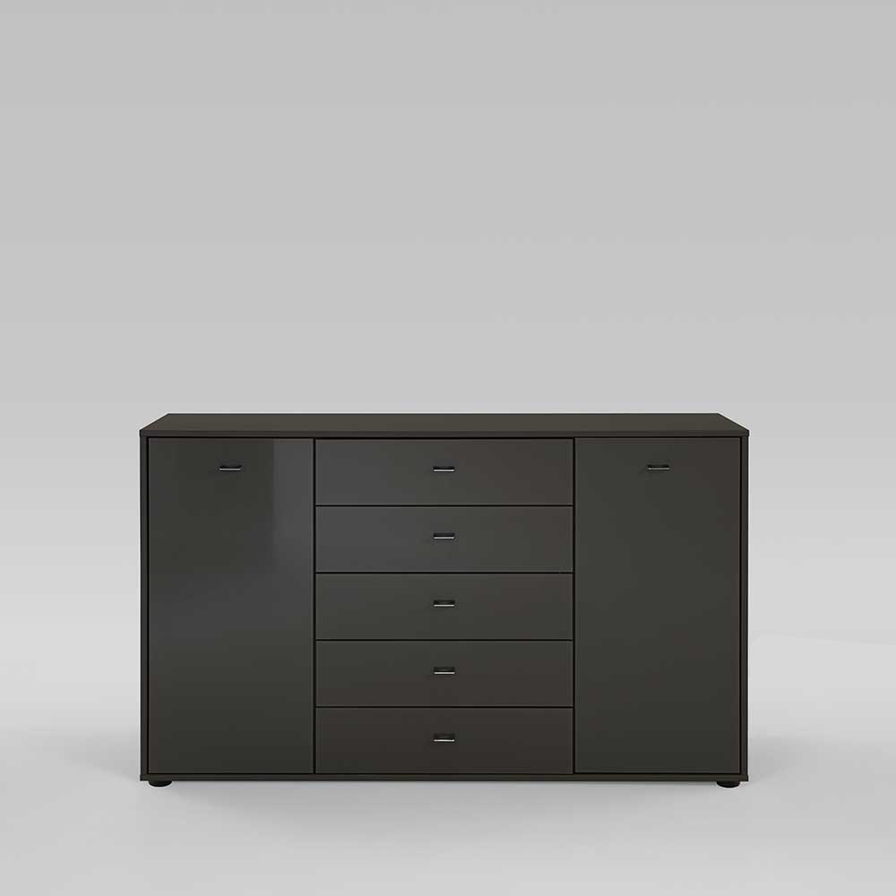 Franco Möbel Design Sideboard in Grau Braun Glas beschichtet