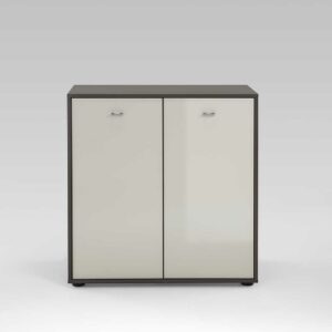 Franco Möbel Garderobe Kommode in Creme Grau Braun