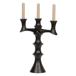 Basilicana Kerzenhalter aus Aluminium Schwarz (3er Set)
