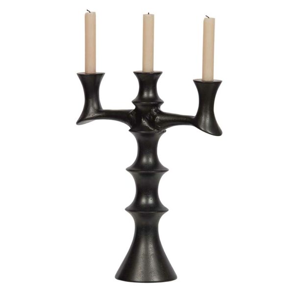 Basilicana Kerzenhalter aus Aluminium Schwarz (3er Set)