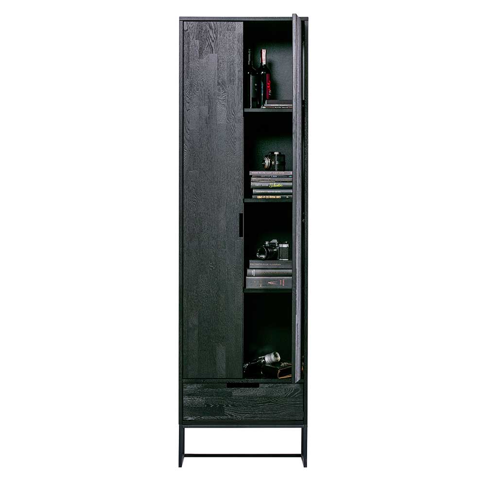 Basilicana Holzschrank in Schwarz 210 cm hoch