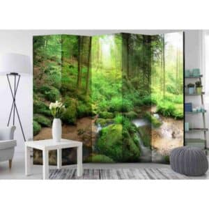 4Home Leinwand Raumteiler mit Wald Motiv 225 cm breit
