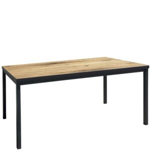 Homedreams Esszimmer Tisch modern in Eichefarben und Schwarz 160x90 und 180x90 cm