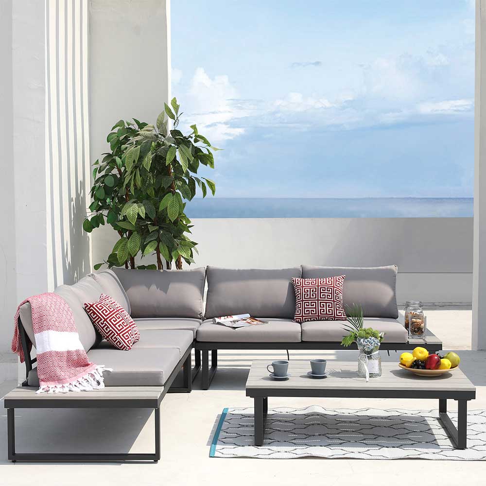 iMöbel Sofa Terrassensitzgruppe in modernem Design 227 cm breit (zweiteilig)