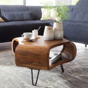 Möbel4Life Design Couchtisch aus Sheesham Massivholz 60 cm breit