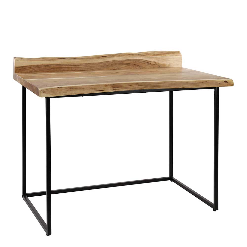Rodario Schreibtisch aus Akazie Massivholz und Stahl natürlicher Baumkante