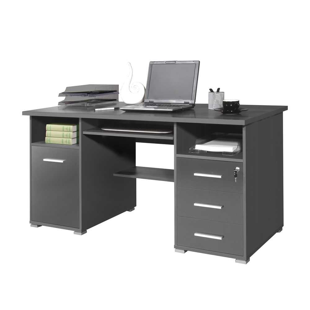 Möbel Exclusive PC-Schreibtisch in Grau Tastaturauszug