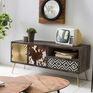 Möbel Exclusive TV Möbel in Holz Antik einer Schublade