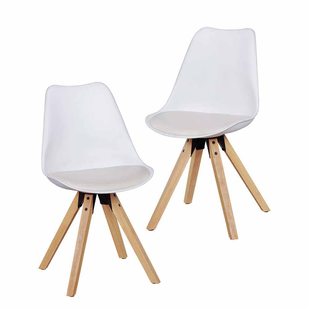 Möbel4Life Stuhl Set mit Schalensitz Weiß (2er Set)