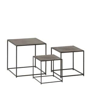 Möbel Exclusive Wohnzimmer Tisch Set Metall im Industry und Loft Stil 50 cm hoch (dreiteilig)