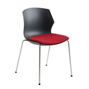 PerfectFurn Stuhl in Anthrazit und Rot Kunststoff