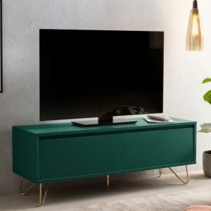 Rodario TV Unterschrank in Grün und Goldfarben Vierfußgestell