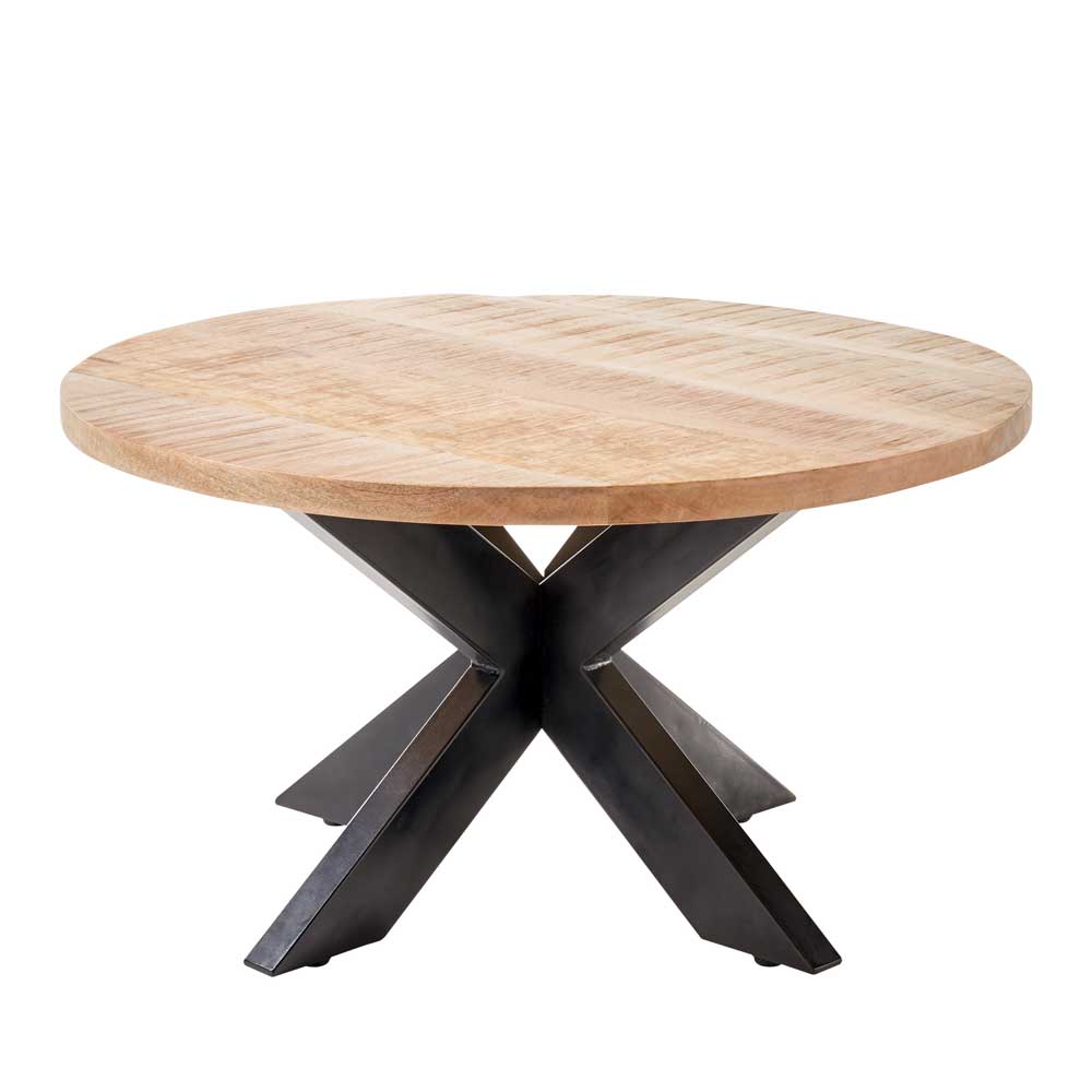 Möbel4Life Wohnzimmer Tisch aus Mangobaum Massivholz Industry und Loft Stil