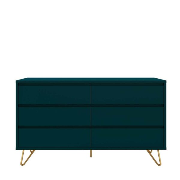 Rodario Esszimmersideboard in Dunkelblau und Gold Skandi Design