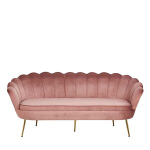 Rodario Muschel Couch aus Samt Rosa und Goldfarben