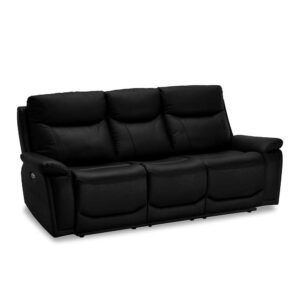 Möbel4Life Wohnzimmer Couch mit Relaxfunktion Schwarz Leder