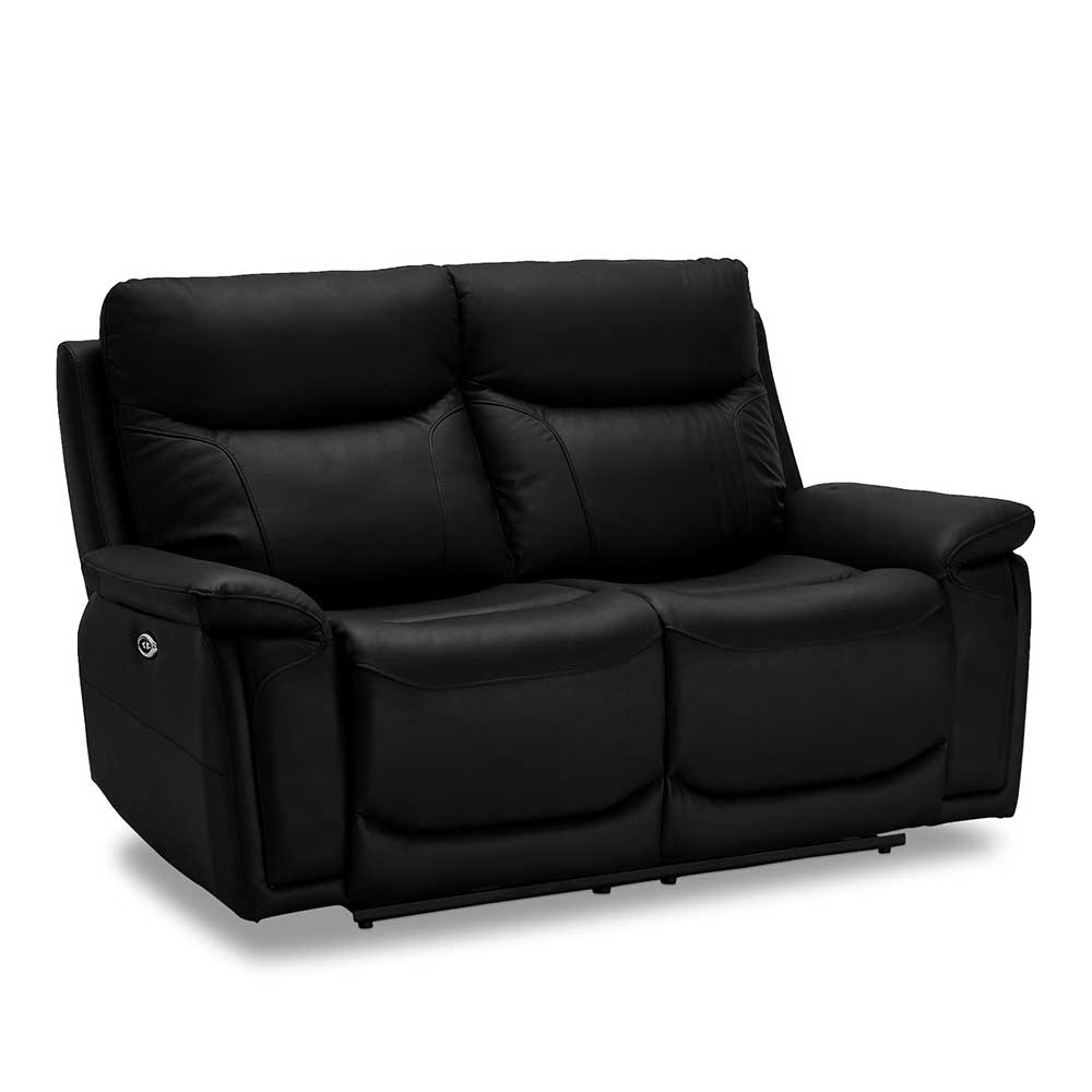 Möbel4Life Leder Couch in Schwarz Relaxfunktion