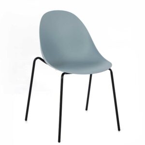 Basilicana Kunststoff Stühle in Hellblau Kunststoff und Metall (4er Set)