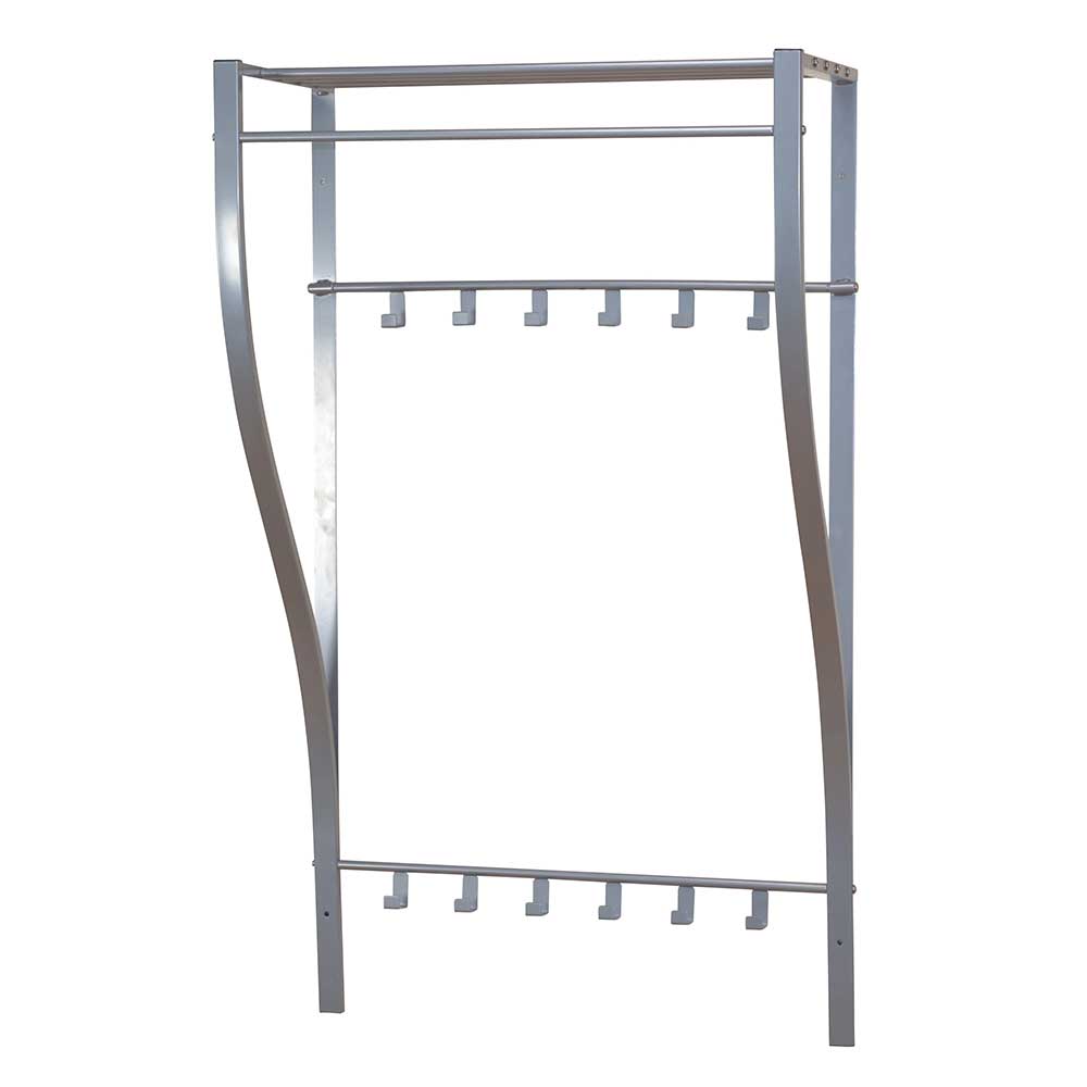 Möbel4Life Wandgarderobe aus Stahl Silberfarben