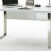 TopDesign Bürotisch in Hochglanz Weiß 140 cm breit