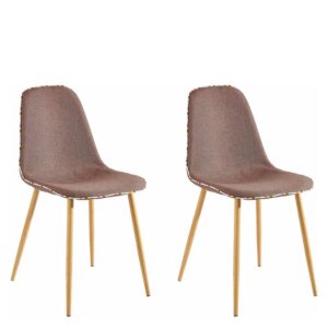 Möbel4Life Esstisch Stühle in Braun und Eichefarben Gestell aus Metall (2er Set)
