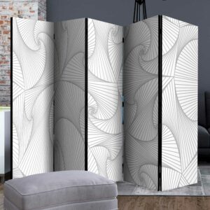 4Home Skandi Design Paravent in Weiß und Grau fünf Elementen