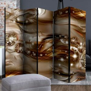 4Home XL Paravent in Brauntönen abstraktem Brillant Motiv
