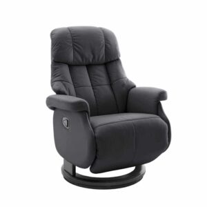 TopDesign Schlafsessel in Schwarz Leder verstellbar