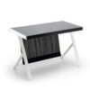 TopDesign PC Tisch mit Knieraumblende Weiß Schwarz