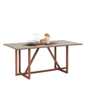 Möbel4Life Esszimmer Tisch in Beton Grau und Mangobaum 180 cm breit