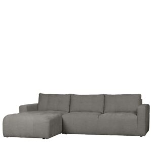 Basilicana Graue Sofa Eckgarnitur in modernem Design drei Sitzplätzen