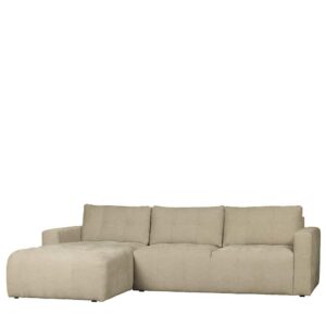 Basilicana Beige Stoff Ecksofa mit drei Sitzplätzen Armlehnen