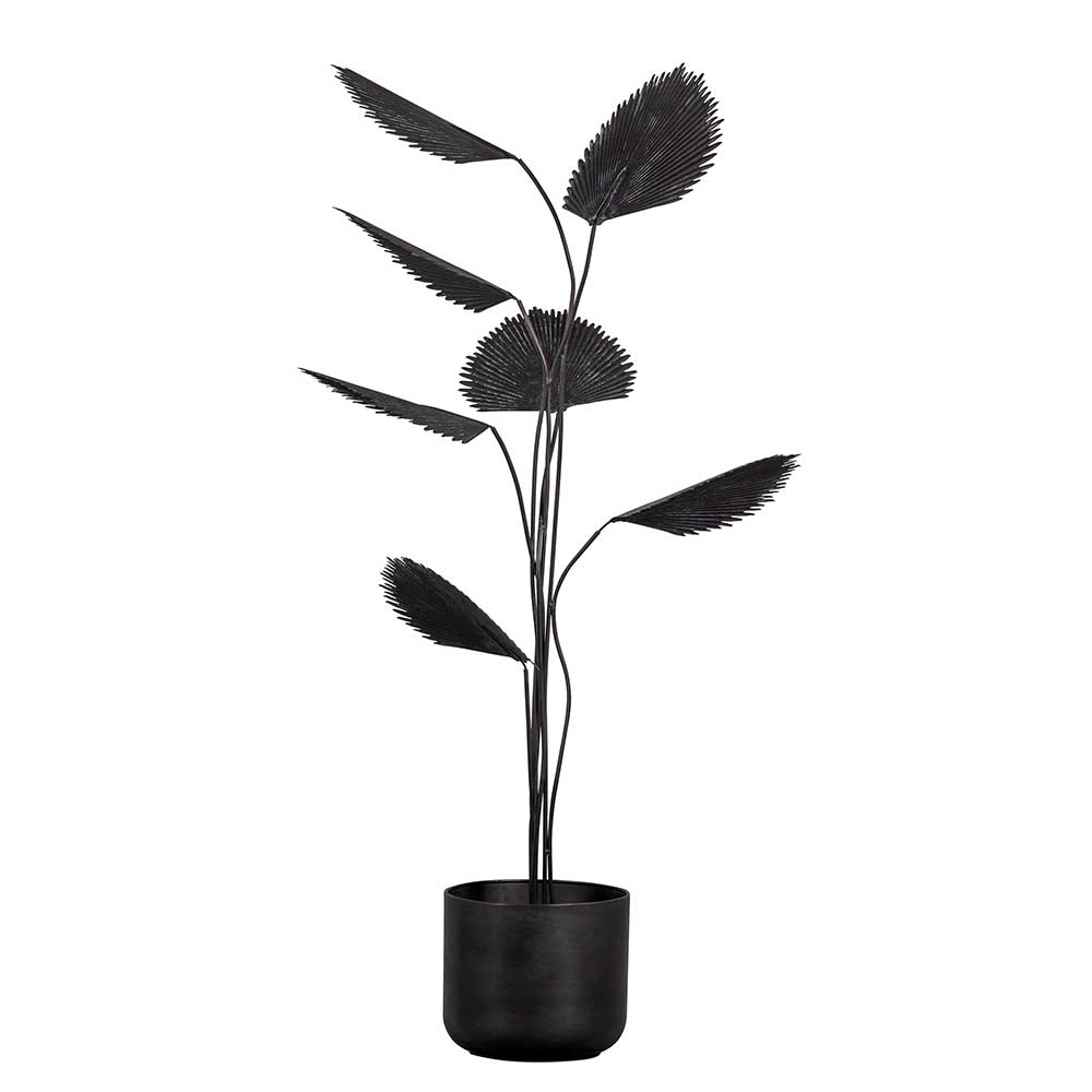 Basilicana Metallpflanze Kunstpflanze in Schwarz 141 cm hoch - 50 cm breit