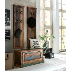 Möbel Exclusive Komplett Garderobe aus Recyclingholz Shabby Chic Stil (dreiteilig)