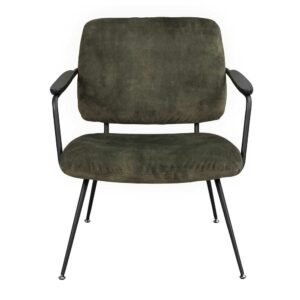 TopDesign Lounge Sessel in Dunkelgrün und Schwarz Vierfußgestell aus Metall