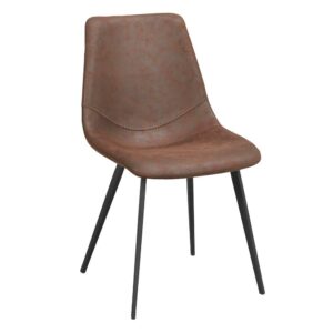 TopDesign Esszimmer Stühle in Braun Microfaser Gestell aus Metall (2er Set)
