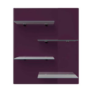 Möbel4Life Wandpaneel mit Glasablagen Rückwand Violett Hochglanz