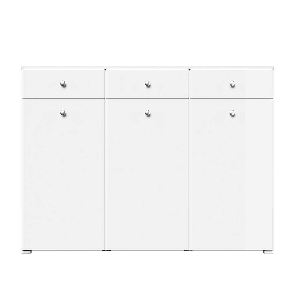 Möbel4Life Garderobenschuhschrank in Weiß Hochglanz Soft Close Metallbeschlägen