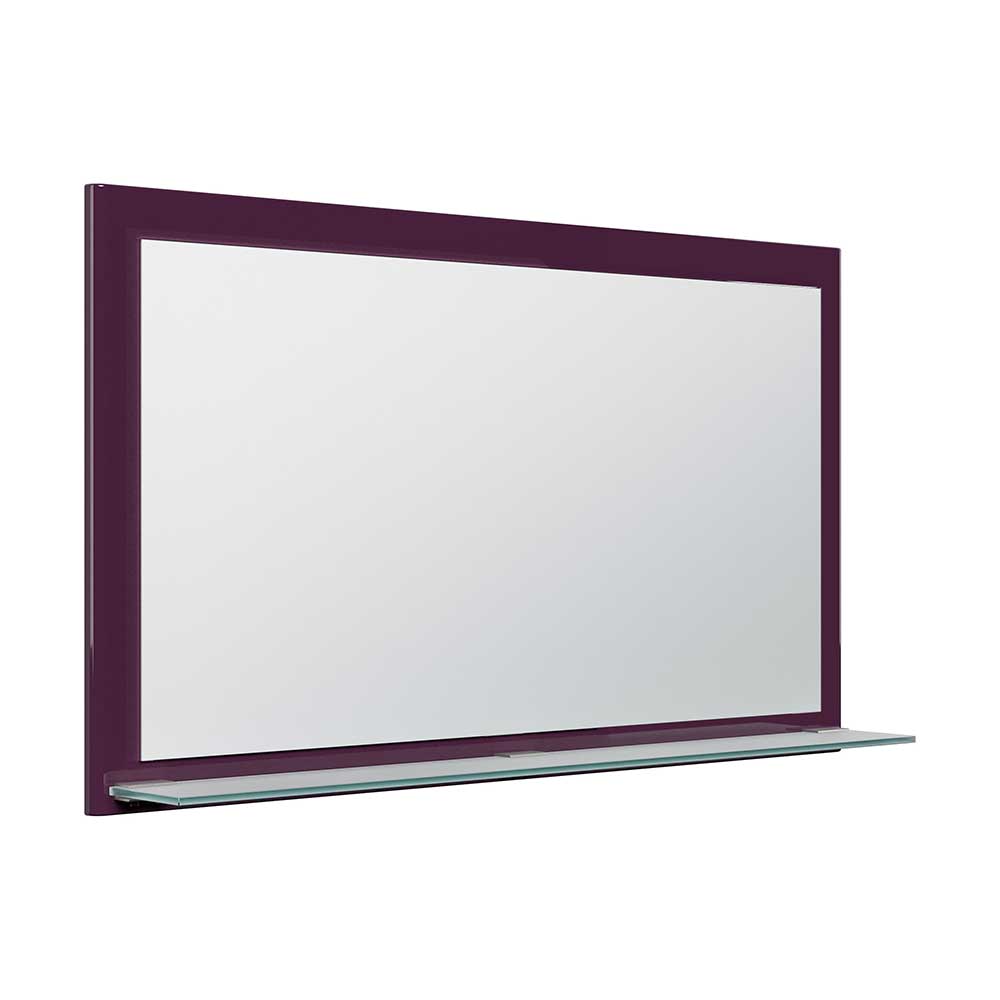 Möbel4Life Wandspiegel mit Glasablage Violett Hochglanz