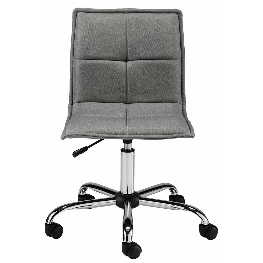 Möbel4Life Schreibtischdrehstuhl in Grau und Chromfarben Webstoffbezug