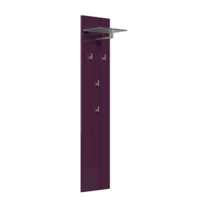 Möbel4Life Modernes Garderobenpaneel in Violett Hochglanz Hutablage aus Glas
