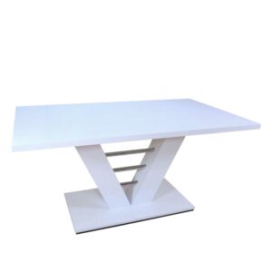 Möbel4Life Esszimmertisch mit V-Säule Weiß